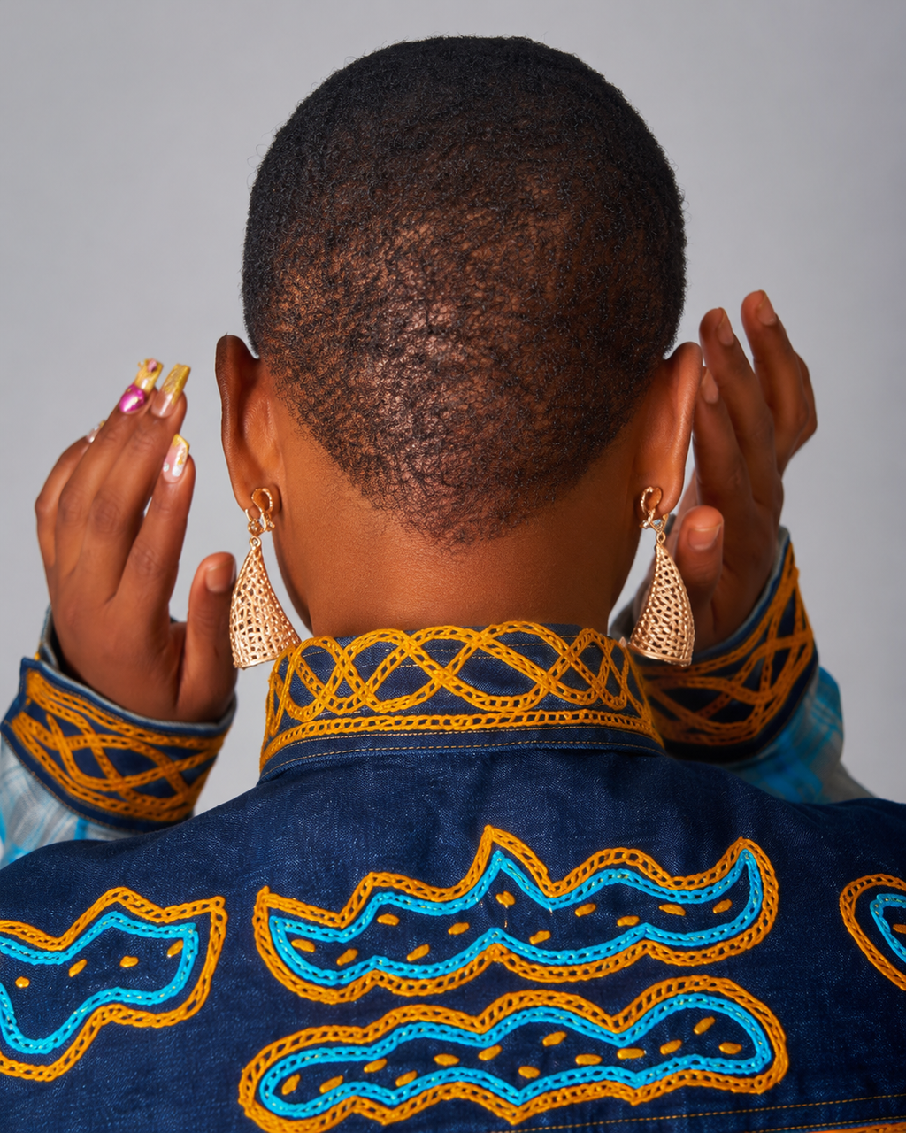 Amani Gold Woven Statement Earrings | Handcrafted African-Inspired Drop Earrings