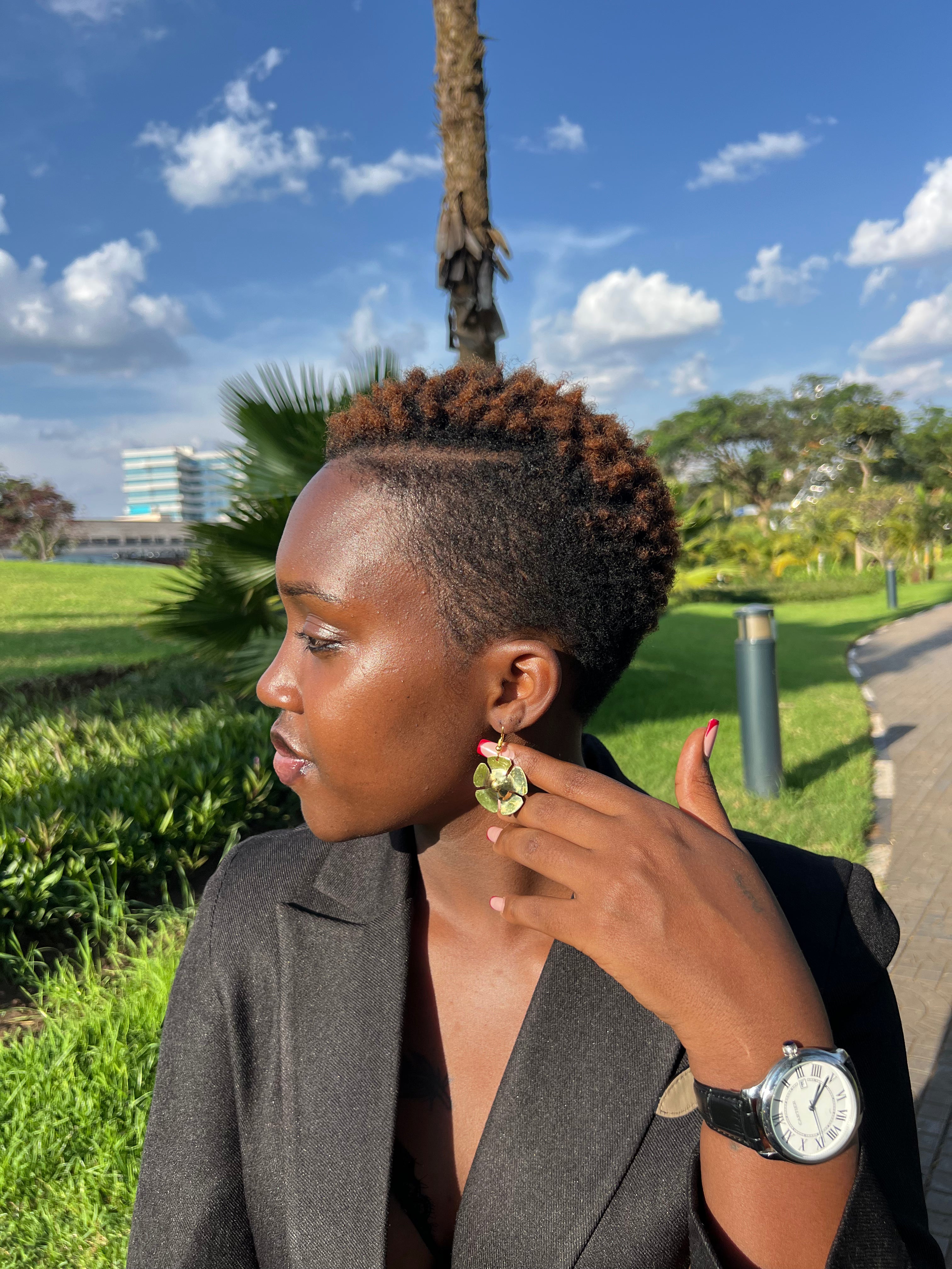 Amani Bloom Brass Earrings