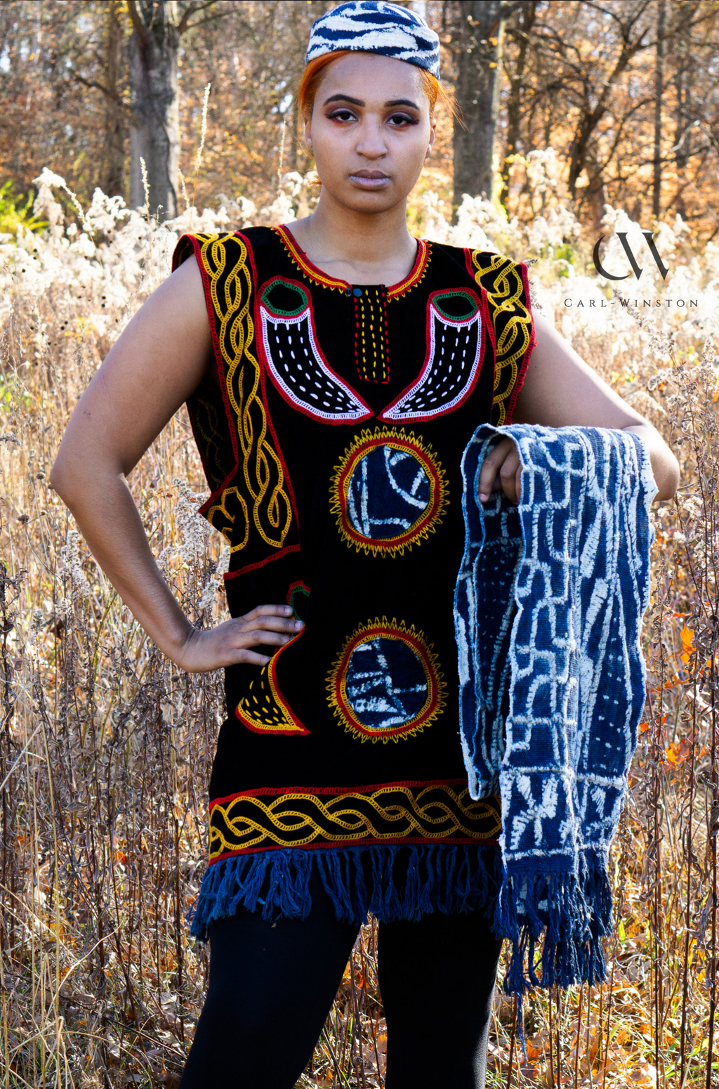 Atoghu White Tusk Vest cowry embroidery Carl-Winston 