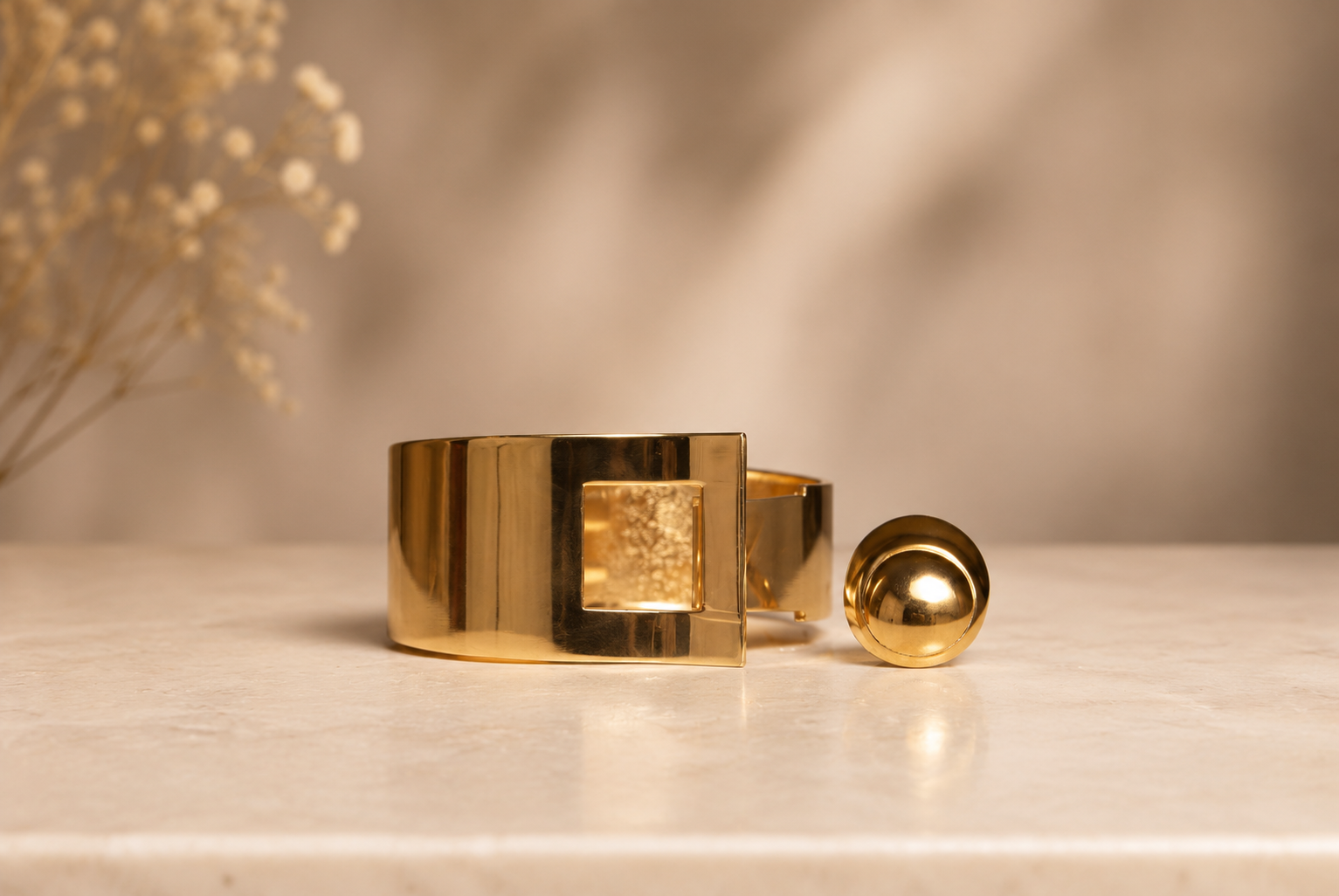 Carl-Winston Amani Gold Cuff & Statement Ring Set