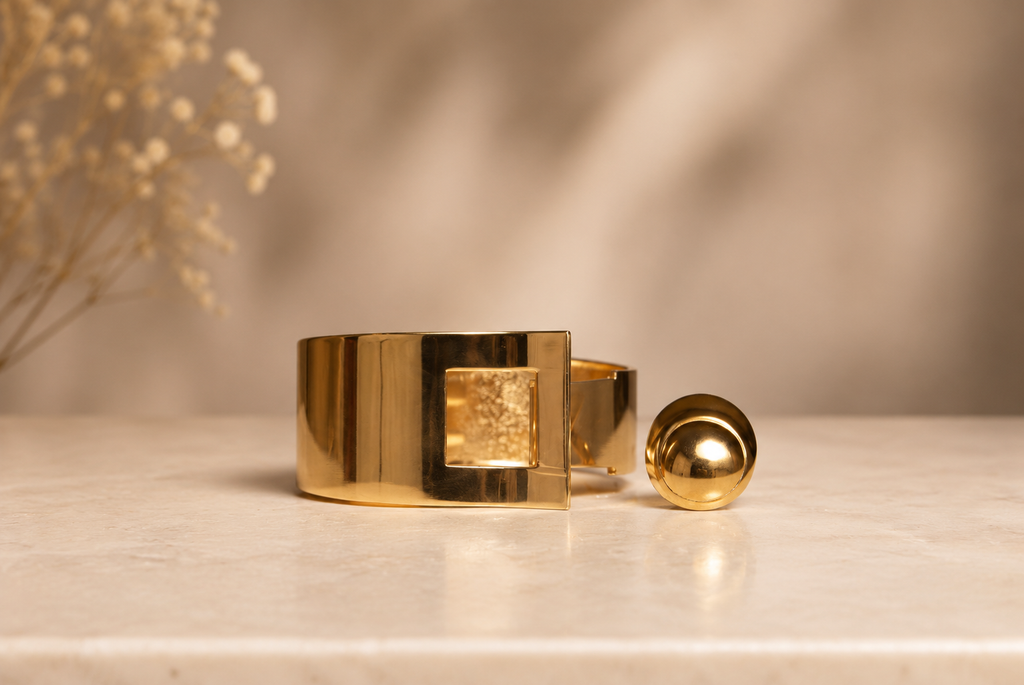 Carl-Winston Amani Gold Cuff & Statement Ring Set