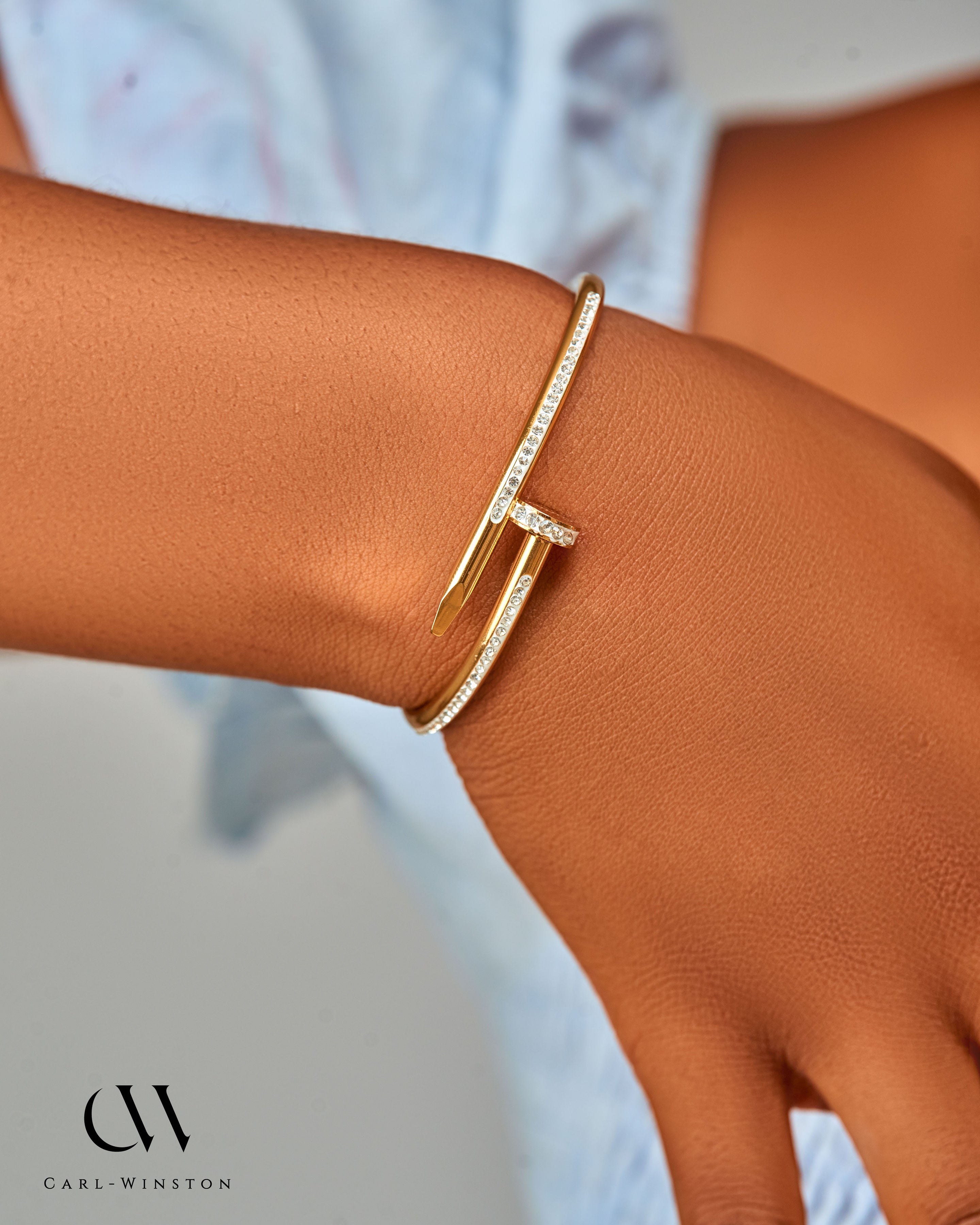 Carl-Winston Golden Nail Crystal Bracelet