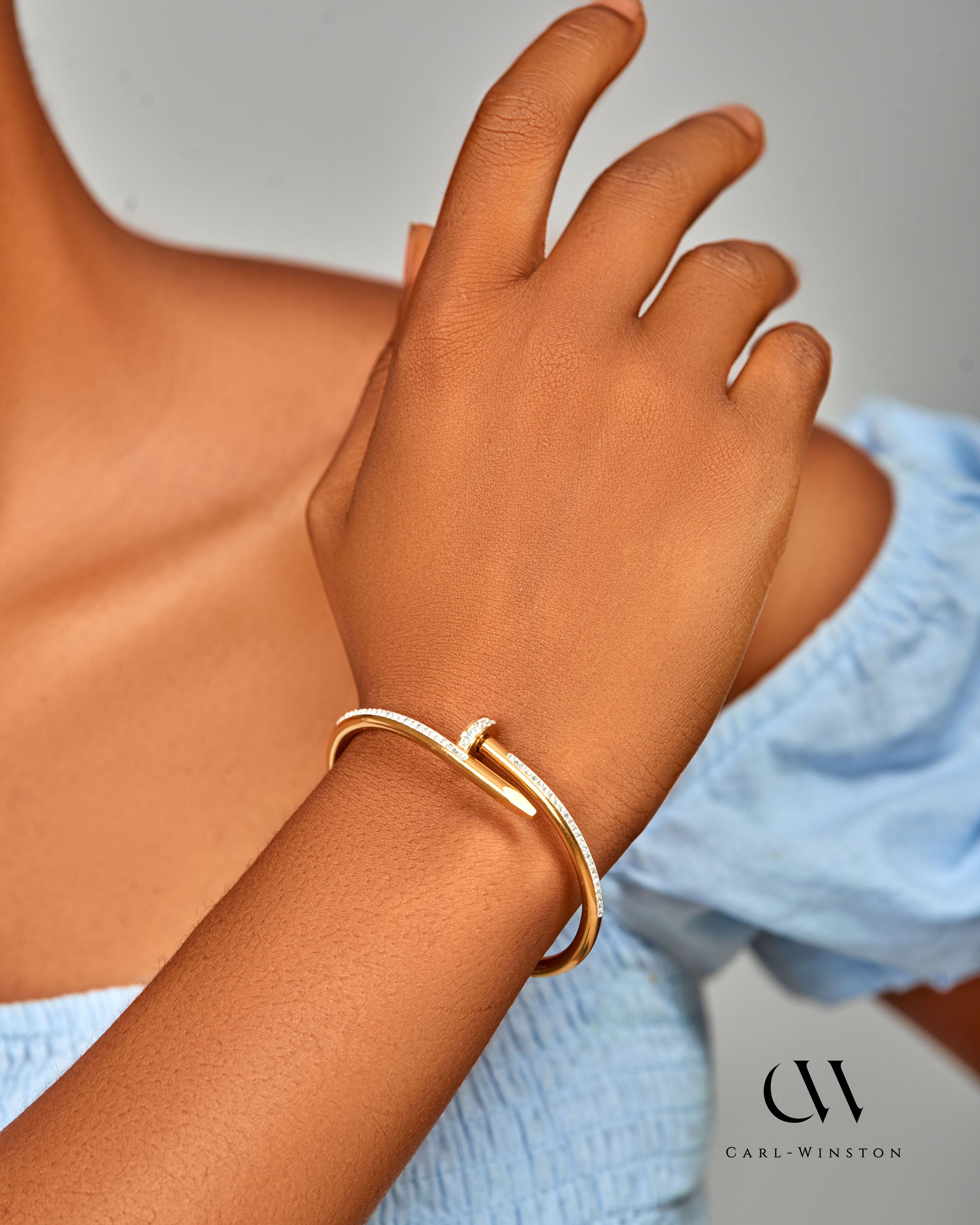 Carl-Winston Golden Nail Crystal Bracelet