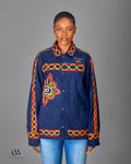 Carl-Winston Heritage Upcycled Coated Canvas Chore Jacket | Hand-Embroidered African Outerwear