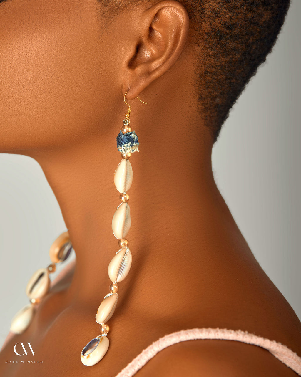 Ndeh Tide Cowrie Earrings