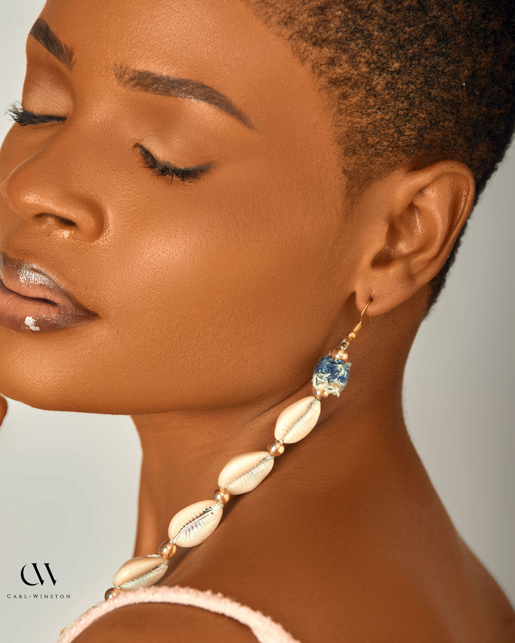 Ndeh Tide Cowrie Earrings