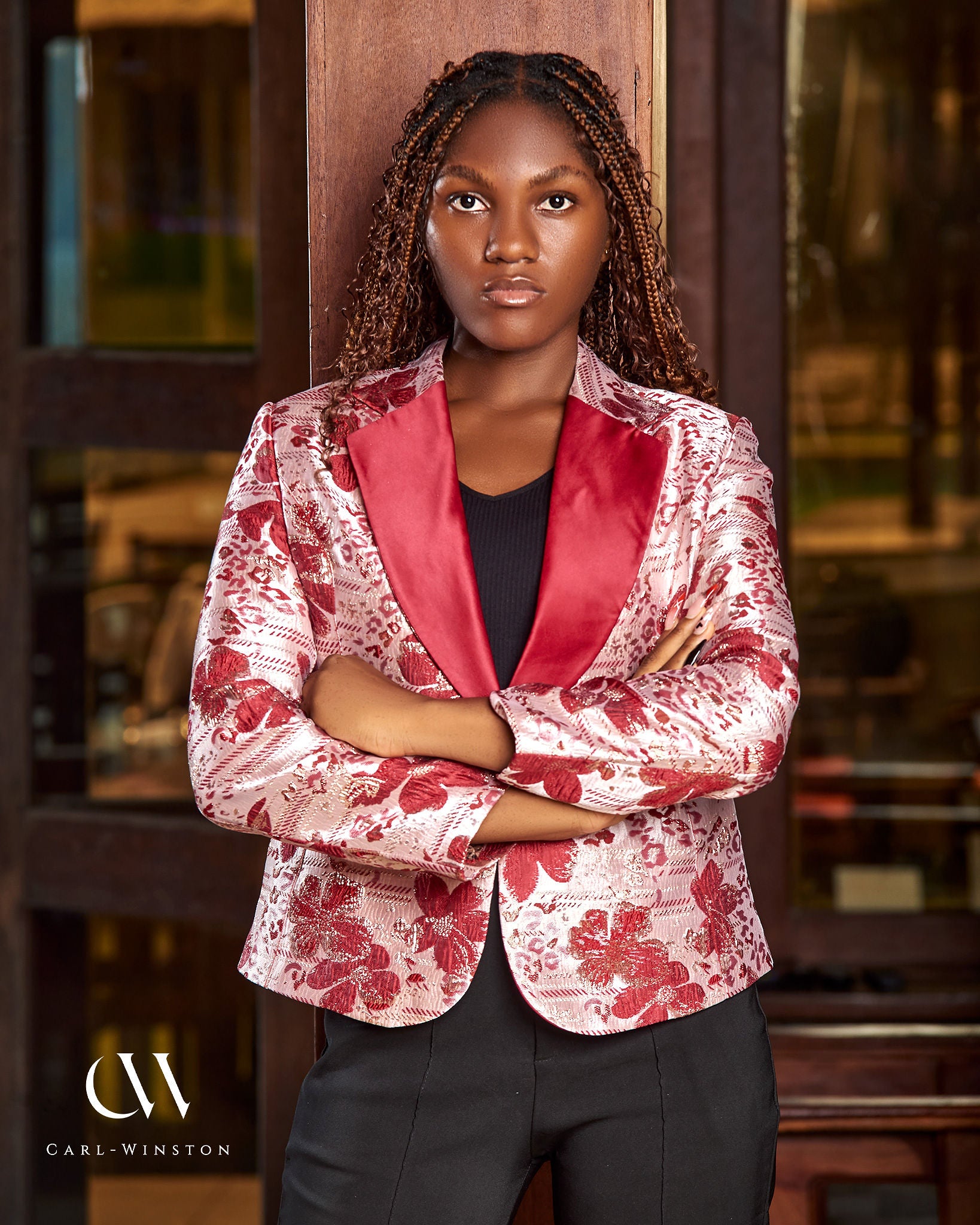 Crimson Bloom Blazer