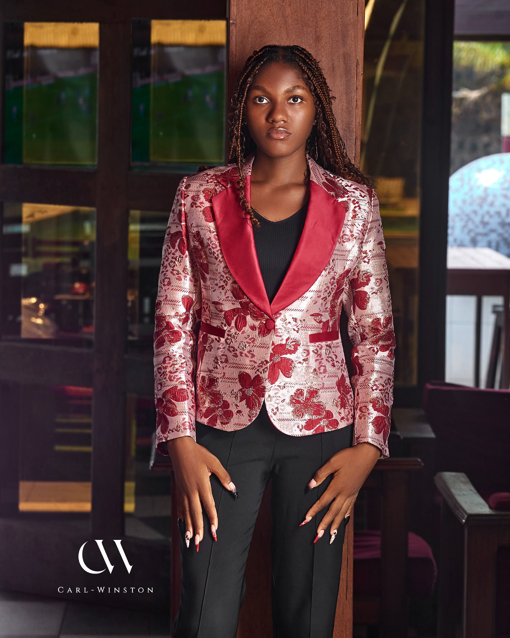 Crimson Bloom Blazer