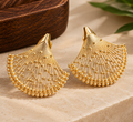Ndeh Golden Fan Statement Earrings
