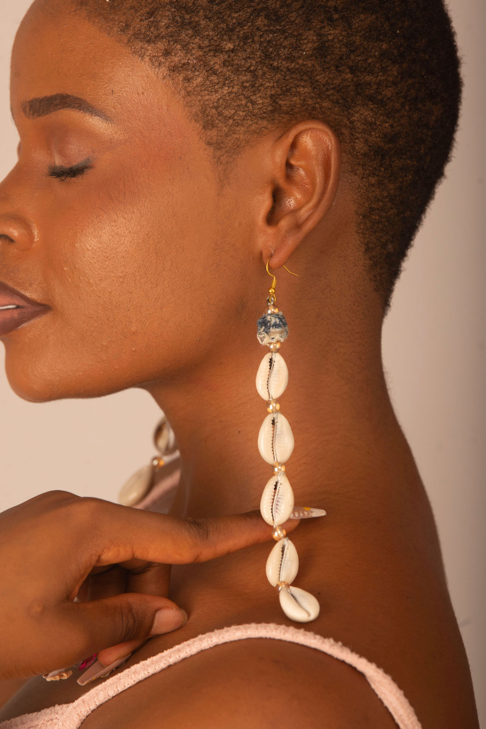 Ndeh Tide Cowrie Earrings