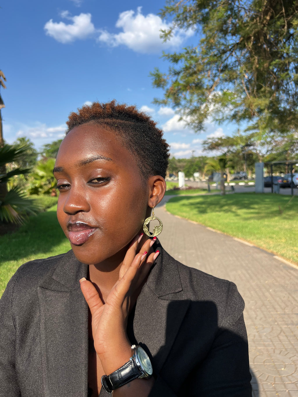 Ubuntu Horizon Brass Earrings