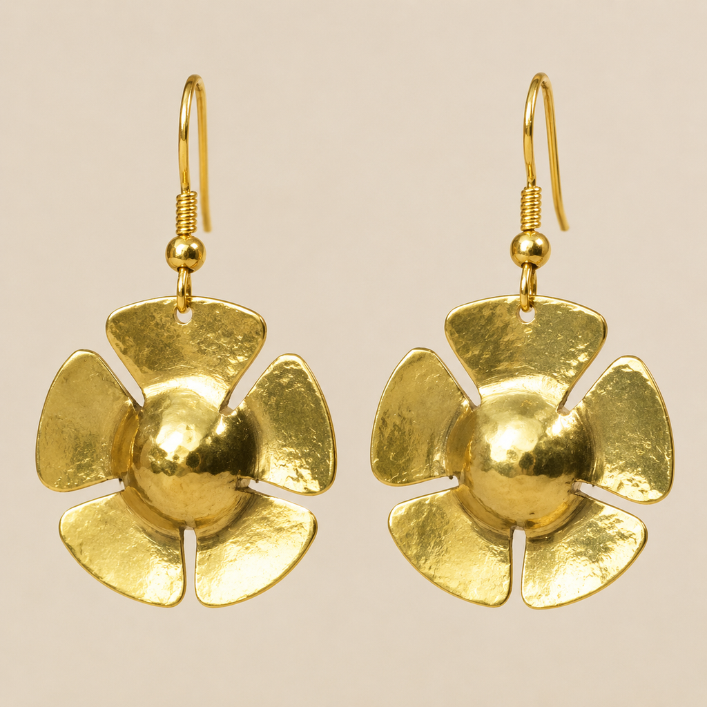 Amani Bloom Brass Earrings
