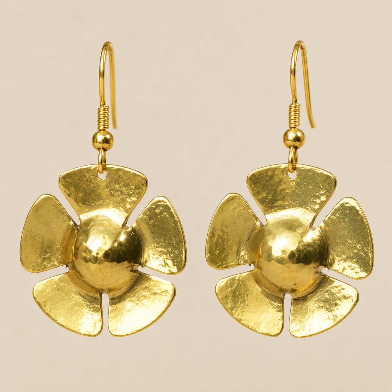 Amani Bloom Brass Earrings